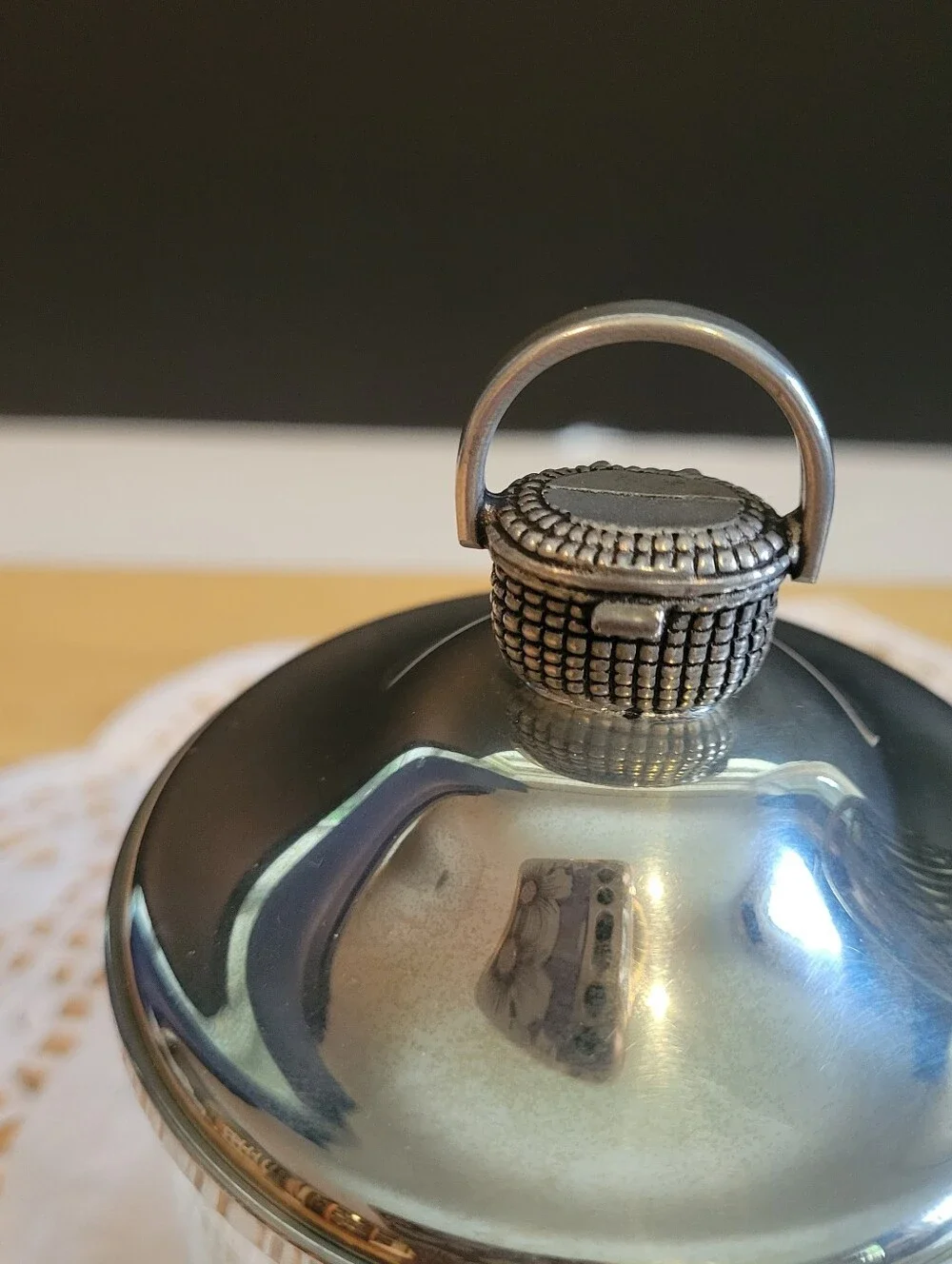 Woodbury Pewter Jam Jar Basket theme With Matching Spoon 4